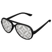 Silver Grey Geometric Deco Cube Pattern Aviator Zonnebril (Gekanteld)