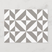 Silver Grey Geometric Deco Cube Pattern Briefkaart (Voorkant)