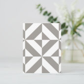 Silver Grey Geometric Deco Cube Pattern Briefkaart (Staand voorkant)