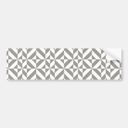 Silver Grey Geometric Deco Cube Pattern Bumpersticker (Voorkant)