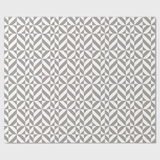Silver Grey Geometric Deco Cube Pattern Cadeaupapier (Vlak)