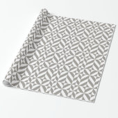 Silver Grey Geometric Deco Cube Pattern Cadeaupapier (Uitgerold)
