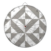 Silver Grey Geometric Deco Cube Pattern Dartbord (Voorkant)