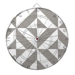 Silver Grey Geometric Deco Cube Pattern Dartbord
