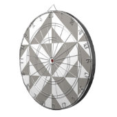 Silver Grey Geometric Deco Cube Pattern Dartbord (Voorkant Rechts)