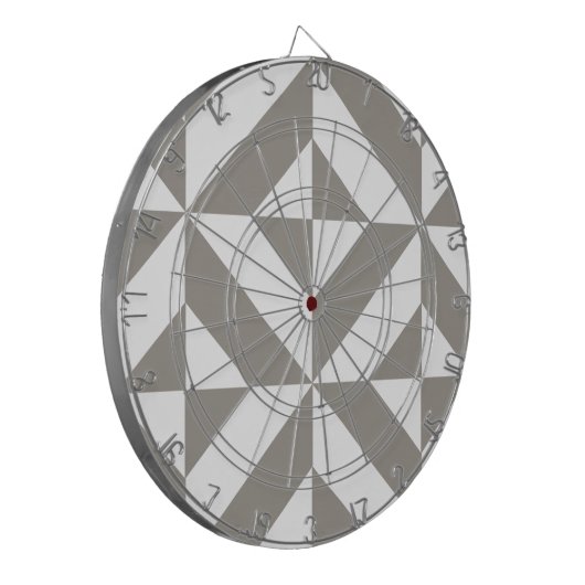 Silver Grey Geometric Deco Cube Pattern Dartbord (Voorkant Links)