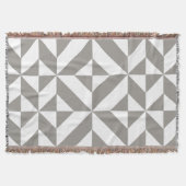 Silver Grey Geometric Deco Cube Pattern Deken (Voorkant)
