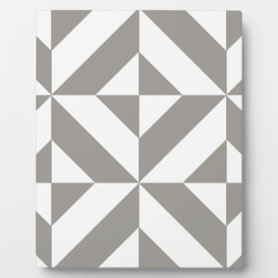 Silver Grey Geometric Deco Cube Pattern Fotoplaat