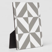 Silver Grey Geometric Deco Cube Pattern Fotoplaat (Zijkant)