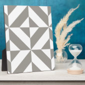 Silver Grey Geometric Deco Cube Pattern Fotoplaat (Zijkant)
