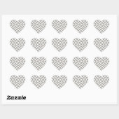 Silver Grey Geometric Deco Cube Pattern Hart Sticker (Vel)