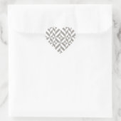 Silver Grey Geometric Deco Cube Pattern Hart Sticker (Tas)