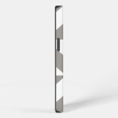 Silver Grey Geometric Deco Cube Pattern iPhone Hoesje (Rechterkant)