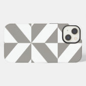 Silver Grey Geometric Deco Cube Pattern iPhone Hoesje (Achterkant horizontaal)
