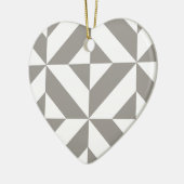 Silver Grey Geometric Deco Cube Pattern Keramisch Ornament (Links)