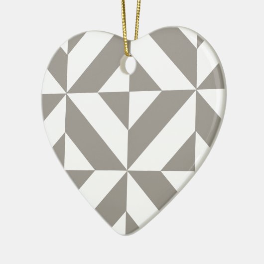Silver Grey Geometric Deco Cube Pattern Keramisch Ornament (Links)