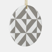 Silver Grey Geometric Deco Cube Pattern Keramisch Ornament (Rechts)