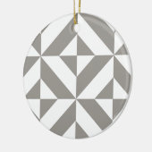 Silver Grey Geometric Deco Cube Pattern Keramisch Ornament (Links)