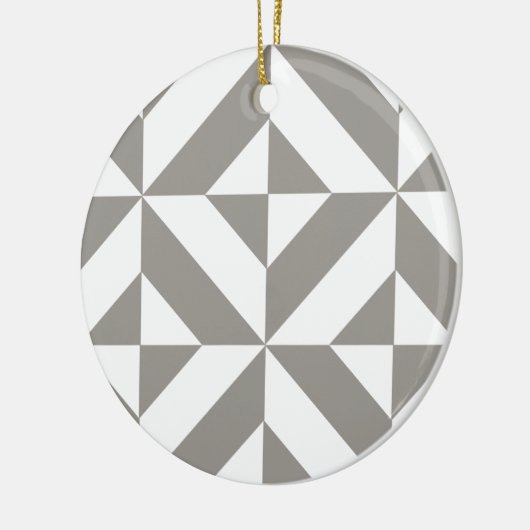 Silver Grey Geometric Deco Cube Pattern Keramisch Ornament (Links)