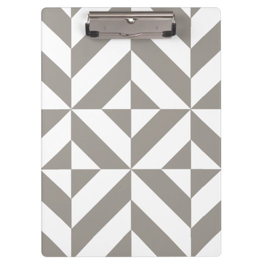Silver Grey Geometric Deco Cube Pattern Klembord (Voorkant)