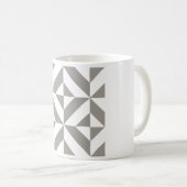 Silver Grey Geometric Deco Cube Pattern Koffiemok (Voorkant rechts)