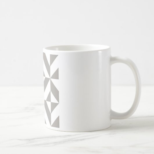 Silver Grey Geometric Deco Cube Pattern Koffiemok (Rechts)