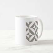 Silver Grey Geometric Deco Cube Pattern Koffiemok (Voorkant rechts)