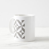 Silver Grey Geometric Deco Cube Pattern Koffiemok (Voorkant links)