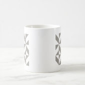 Silver Grey Geometric Deco Cube Pattern Koffiemok (Center)