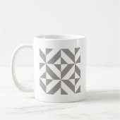 Silver Grey Geometric Deco Cube Pattern Koffiemok (Links)