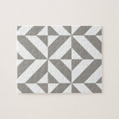 Silver Grey Geometric Deco Cube Pattern Legpuzzel (Horizontaal)