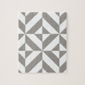 Silver Grey Geometric Deco Cube Pattern Legpuzzel (Verticaal)