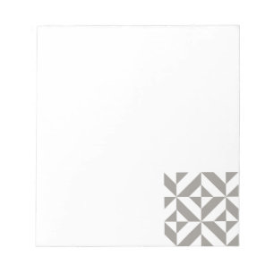 Silver Grey Geometric Deco Cube Pattern Notitieblok