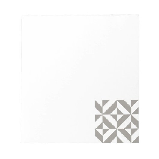 Silver Grey Geometric Deco Cube Pattern Notitieblok (Voorkant)