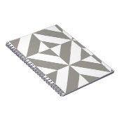 Silver Grey Geometric Deco Cube Pattern Notitieboek (Rechterzijde)