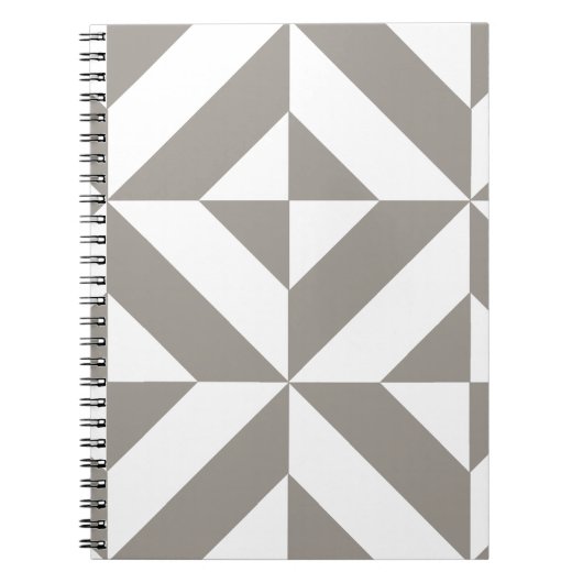 Silver Grey Geometric Deco Cube Pattern Notitieboek (Voorkant)