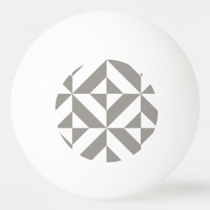 Silver Grey Geometric Deco Cube Pattern Pingpongbal