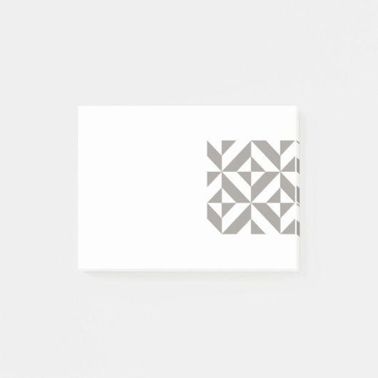 Silver Grey Geometric Deco Cube Pattern Post-it® Notes (Voorkant)