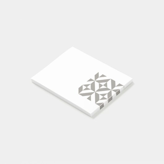 Silver Grey Geometric Deco Cube Pattern Post-it® Notes (Schuin)