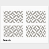 Silver Grey Geometric Deco Cube Pattern Rechthoekige Sticker (Vel)