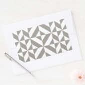 Silver Grey Geometric Deco Cube Pattern Rechthoekige Sticker (Envelop)