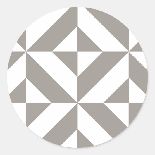 Silver Grey Geometric Deco Cube Pattern Ronde Sticker (Voorkant)