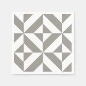 Silver Grey Geometric Deco Cube Pattern Servet (Voorkant)