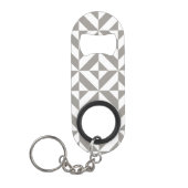 Silver Grey Geometric Deco Cube Pattern Sleutelhanger Flessenopener (Voorkant)