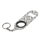 Silver Grey Geometric Deco Cube Pattern Sleutelhanger Flessenopener (Voorkant Gekanteld)