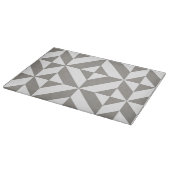Silver Grey Geometric Deco Cube Pattern Snijplank (Hoek)