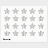 Silver Grey Geometric Deco Cube Pattern Ster Sticker (Vel)