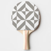 Silver Grey Geometric Deco Cube Pattern Tafeltennisbatje (Voorkant)