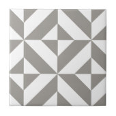 Silver Grey Geometric Deco Cube Pattern Tegeltje (Voorkant)