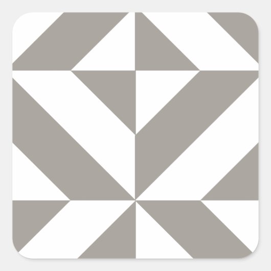 Silver Grey Geometric Deco Cube Pattern Vierkante Sticker (Voorkant)